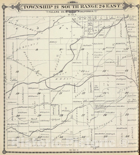 Historic Map : 1892 T.21S R.24E. - Vintage Wall Art