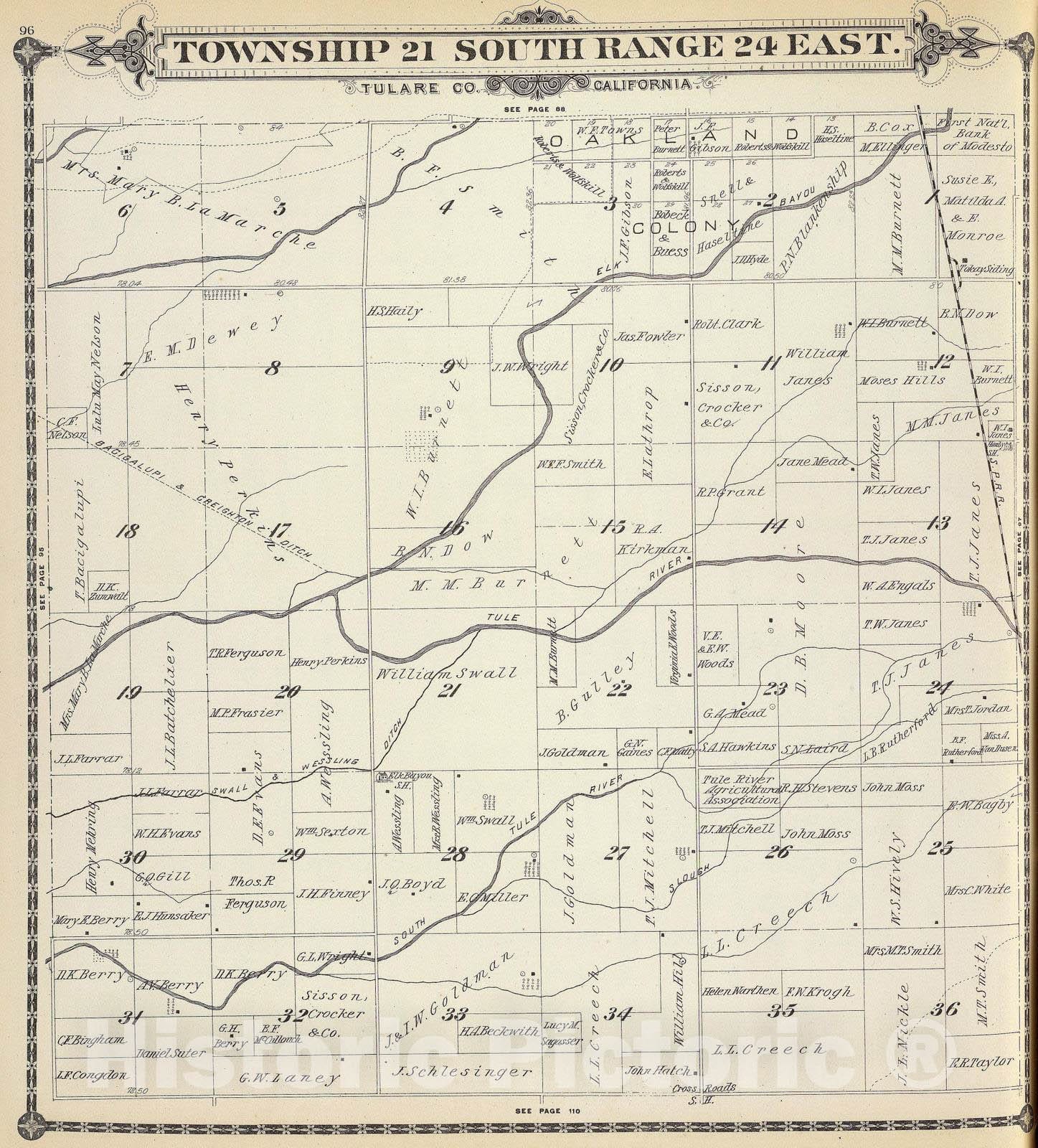 Historic Map : 1892 T.21S R.24E. - Vintage Wall Art