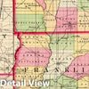 Historic Map : 1870 Jefferson, Franklin, Williamson counties. - Vintage Wall Art