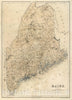 Historic Map : National Atlas - 1856 Maine. - Vintage Wall Art