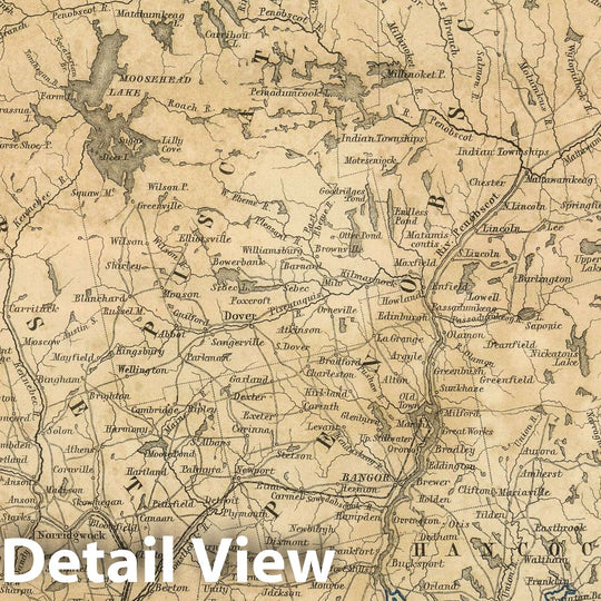 Historic Map : National Atlas - 1856 Maine. - Vintage Wall Art