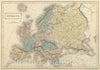 Historic Map : 1854 Europe : Vintage Wall Art