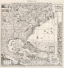 Historic Map : National Atlas - 1733 British Empire in America by Popple. - Vintage Wall Art