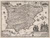 Historic Map : Spain, Iberian Peninsula 1630 Nova Regnia Hispaniae Descriptio. , Vintage Wall Art