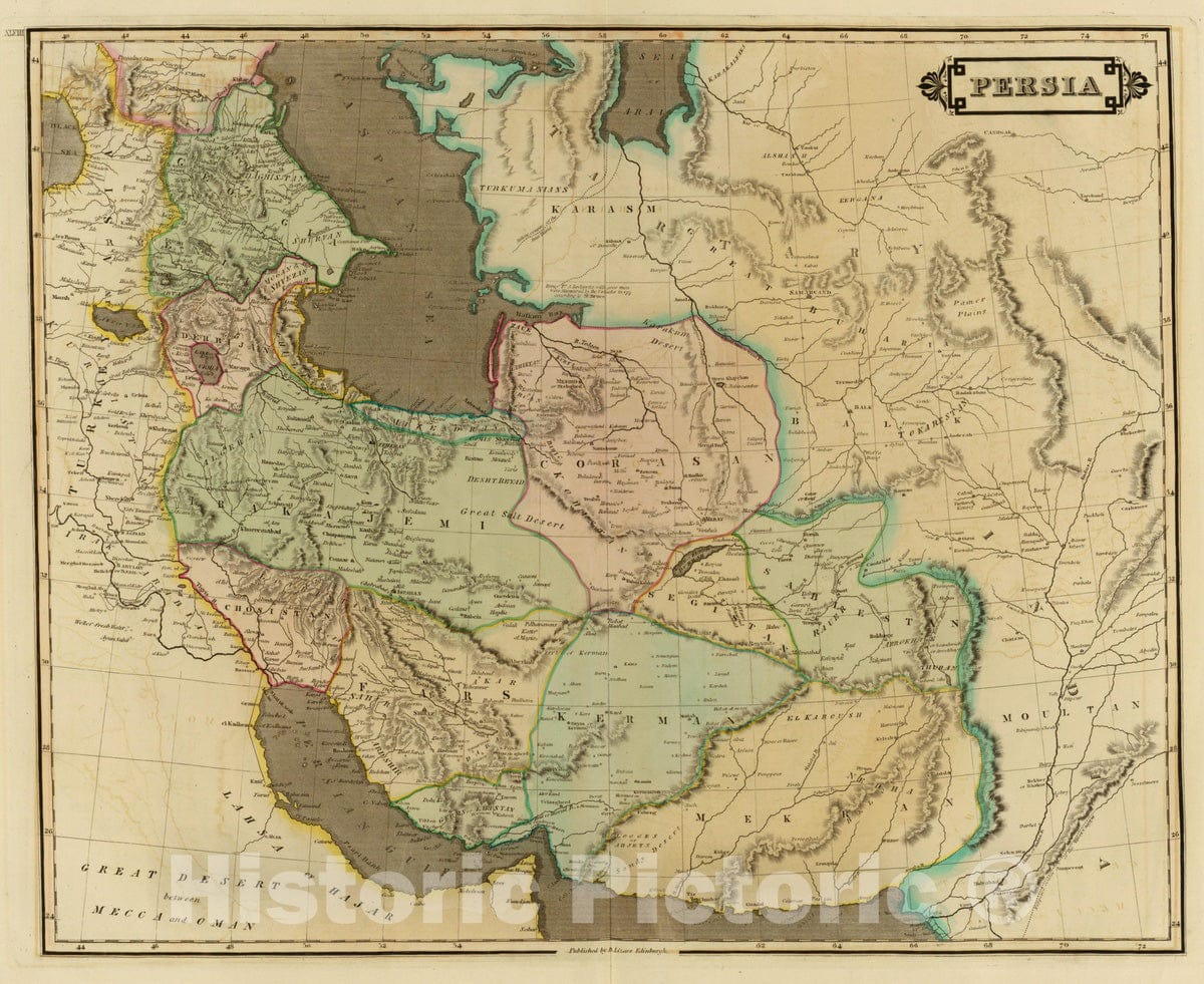 Historic Map : 1831 Persia. - Vintage Wall Art