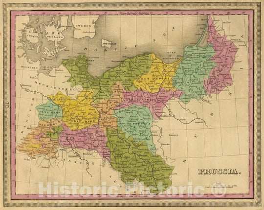 Historic Map : 1845 Prussia. v1 - Vintage Wall Art