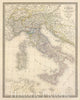 Historic Map : Italy; Switzerland, 1850 L'Italie. , Vintage Wall Art