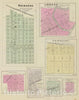 Historic Map : 1887 Kickapoo, Linwood, Fairmount, Reno, Lenape, Fall Leaf and Jarbalo. - Vintage Wall Art