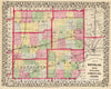 Historic Map : 1870 Douglas, Edgar, Coles, Cumberland, Clark counties. - Vintage Wall Art