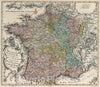 Historic Map : France, , Europe 1753 Tabula geographica Galliae , Vintage Wall Art