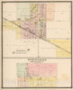 Historic Map : 1885 Louden and Springdale, Cedar County, Iowa. - Vintage Wall Art
