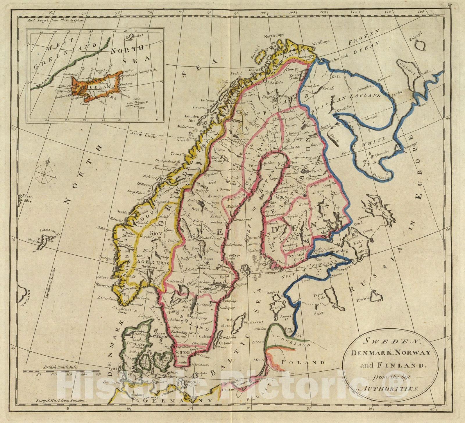 Historic Map : 1814 Sweden, Denmark, Norway and Finland. - Vintage Wall Art
