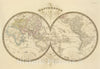Historic Map : 1849 Mappemonde. - Vintage Wall Art