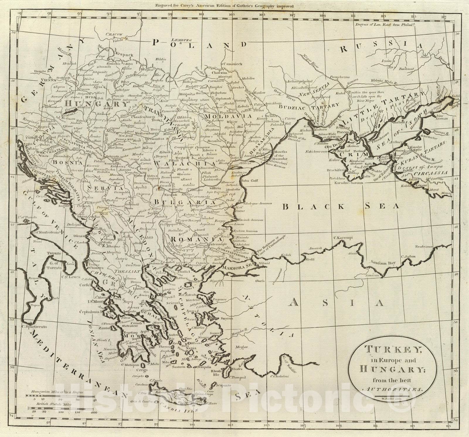 Historic Map : 1796 Turkey, in Europe and Hungary. - Vintage Wall Art
