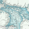 Historic Map - World Atlas - 1948 Great Lakes including Canals and Tributary Navigable Streams. - Vintage Wall Art