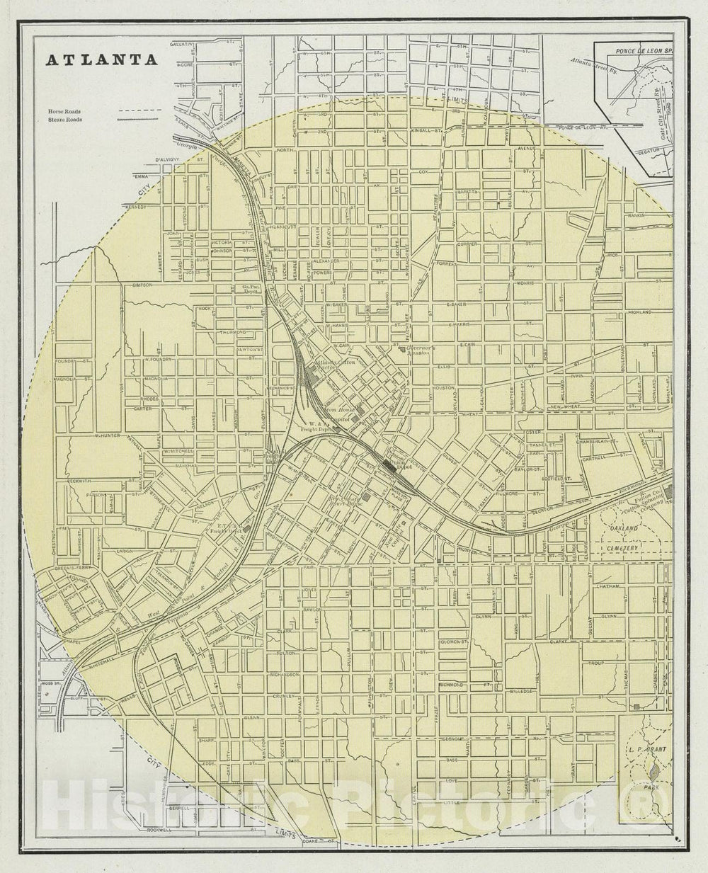 Historic Map - World Atlas - 1889 Atlanta. - Vintage Wall Art