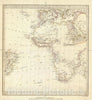 Historic Wall Map : 1831 (World, gnomonic proj. I. Africa and south Europe) - Vintage Wall Art