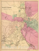 Historic Map : 1871 Worcester. - Vintage Wall Art