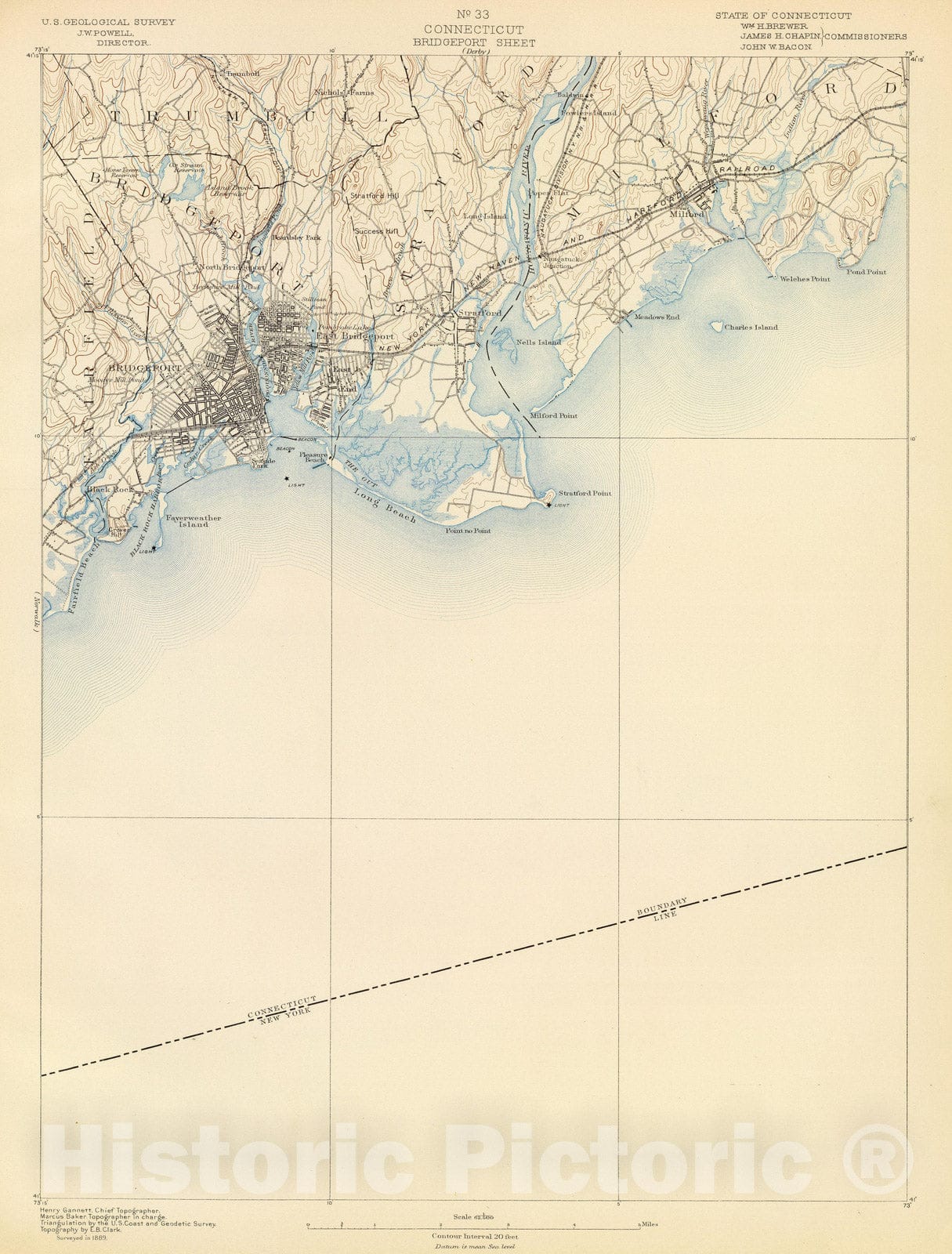 Historic Map : 1893 33. Bridgeport sheet. - Vintage Wall Art