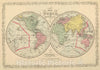Historic Map : 1859 The World on the Globular Projection - Vintage Wall Art