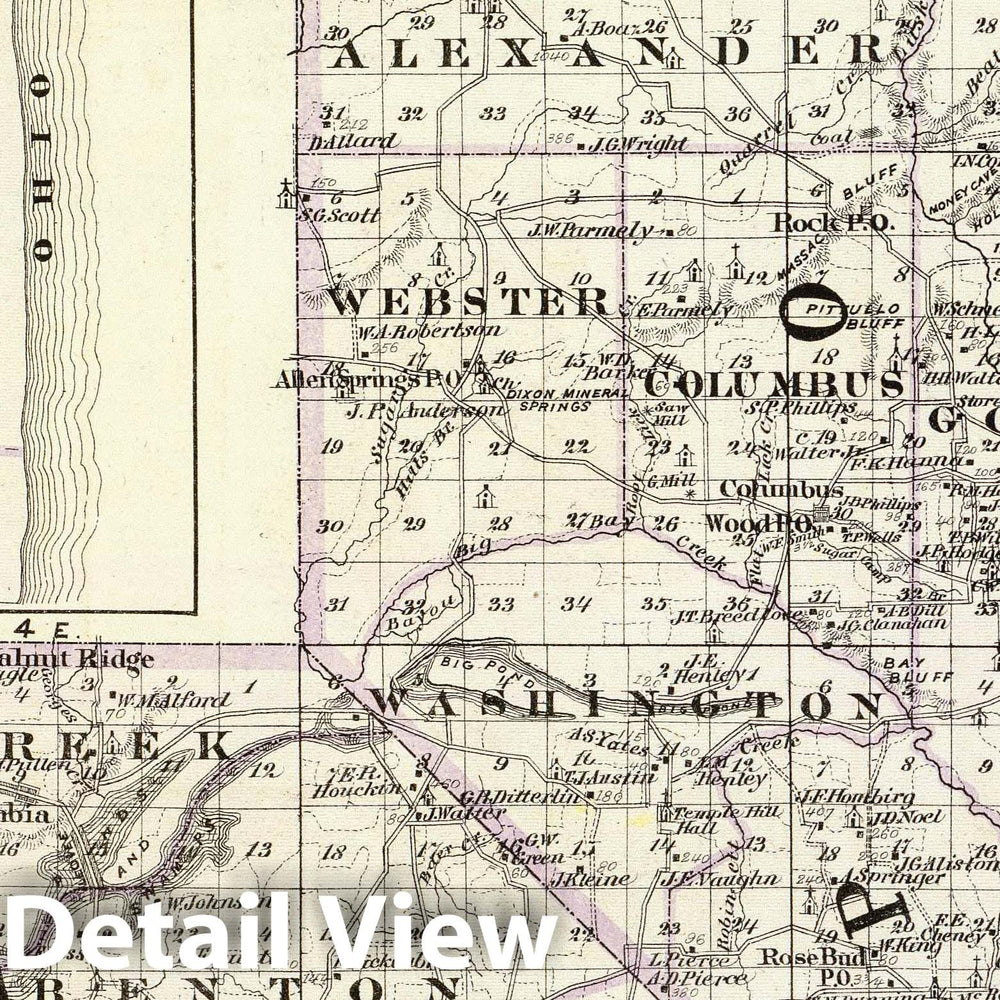 Historic Map : 1876 Map of Pope & Massac counties and Golconda. - Vintage Wall Art