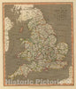Historic Map : 1813 England, Wales. - Vintage Wall Art