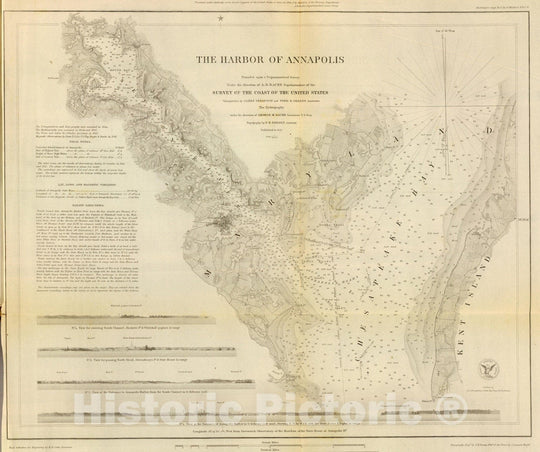 Historic Map : Chart Atlas - 1846 Harbor of Annapolis. - Vintage Wall Art