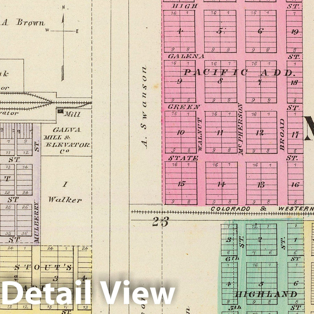 Historic Map : 1887 Marquette, Conway, Galva, Elyria, Ames, Christie. - Vintage Wall Art