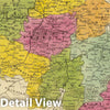 Historic Map : 1845 Belgium. - Vintage Wall Art