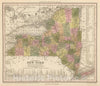 Historic Map : 1845 New Map Of New York. - Vintage Wall Art