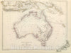 Historic Map : 1848 Australia and New Zealand. - Vintage Wall Art