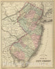 Historic Map : 1886 New Jersey. v1 - Vintage Wall Art