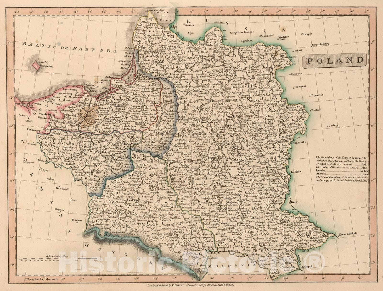 Historic Map : 1808 Poland. v2 - Vintage Wall Art