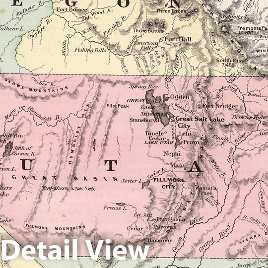 Historic Map : 1858 Oregon, Washington, California, Utah, and New Mexico. - Vintage Wall Art