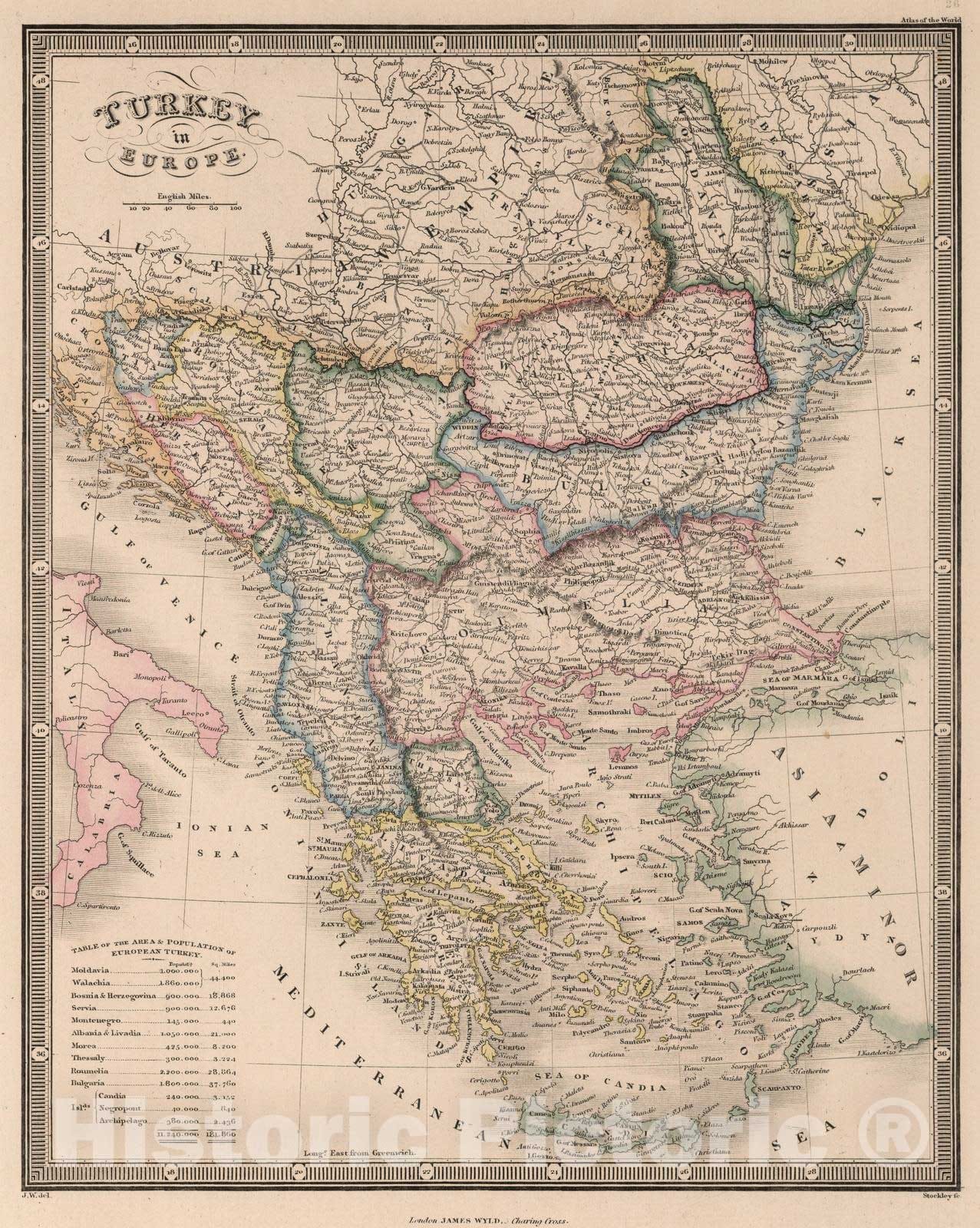 Historic Map : 1864 Turkey in Europe - Vintage Wall Art