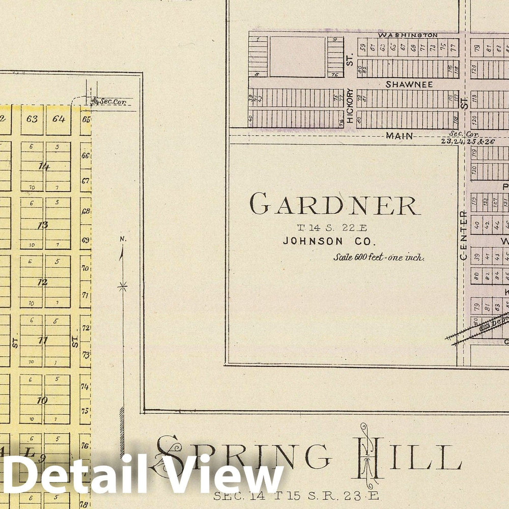 Historic Map : 1887 Spring Hill, Edgerton, Ocheltree, Gardner, Cedar Junction. - Vintage Wall Art