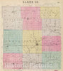 Historic Map : 1887 Clark Co, Kansas. - Vintage Wall Art