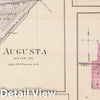 Historic Map : 1887 Augusta, Degraff, Rosalia, Ottumwa and Aliceville. - Vintage Wall Art