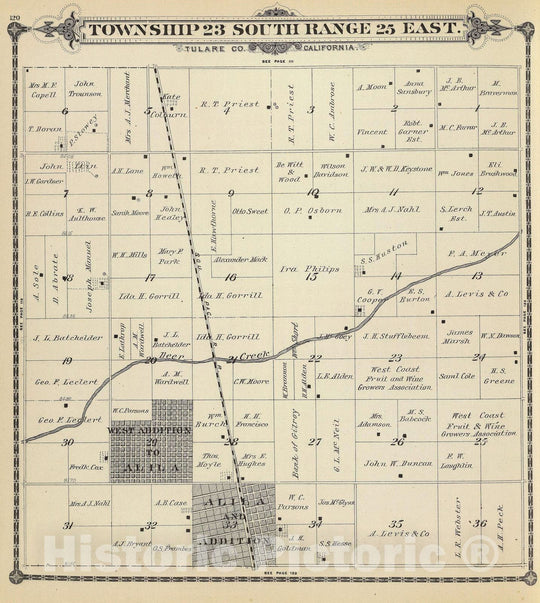 Historic Map : 1892 T.23S R.25E. - Vintage Wall Art