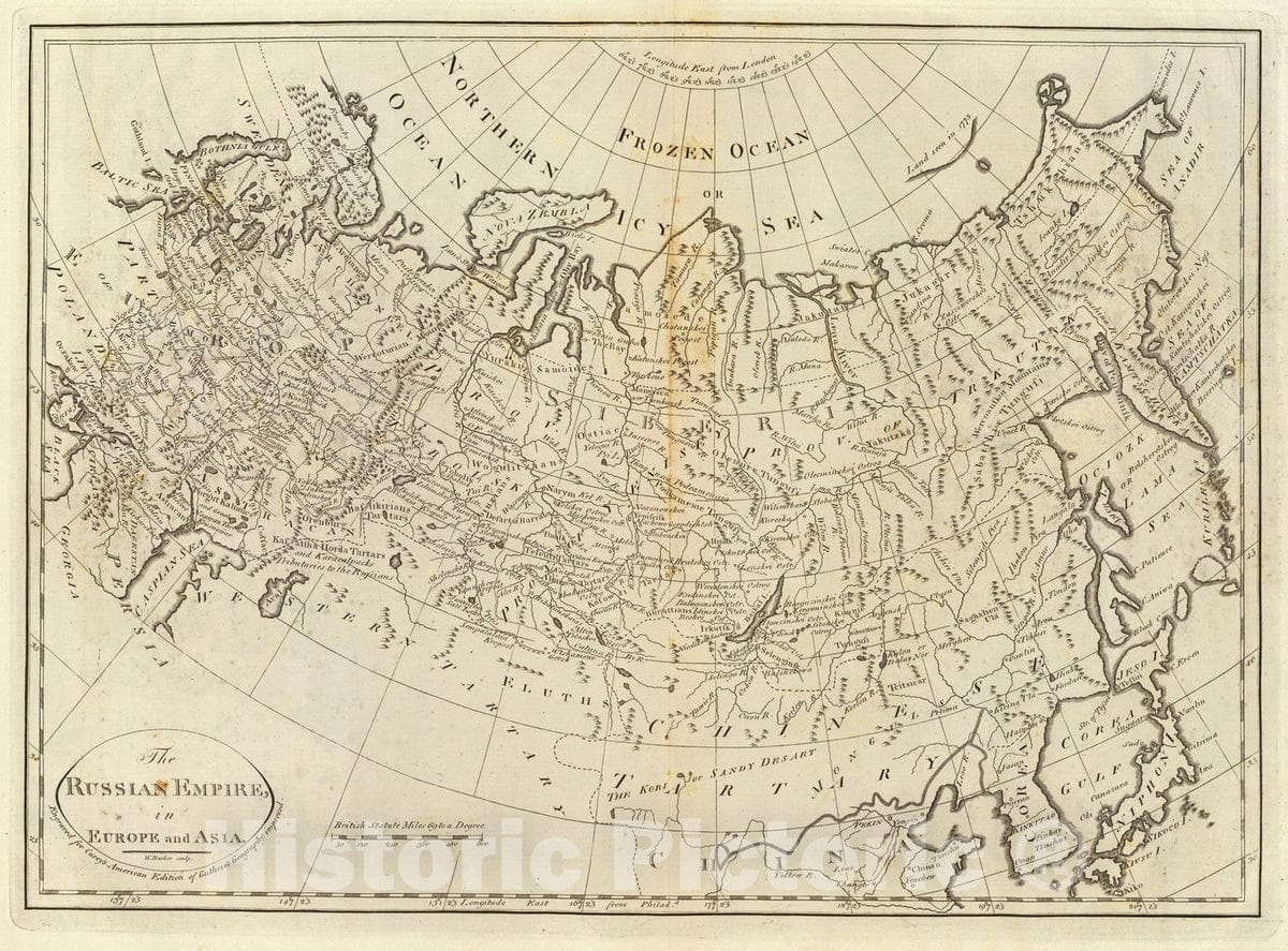 Historic Map : 1796 The Russian Empire, in Europe and Asia. - Vintage Wall Art