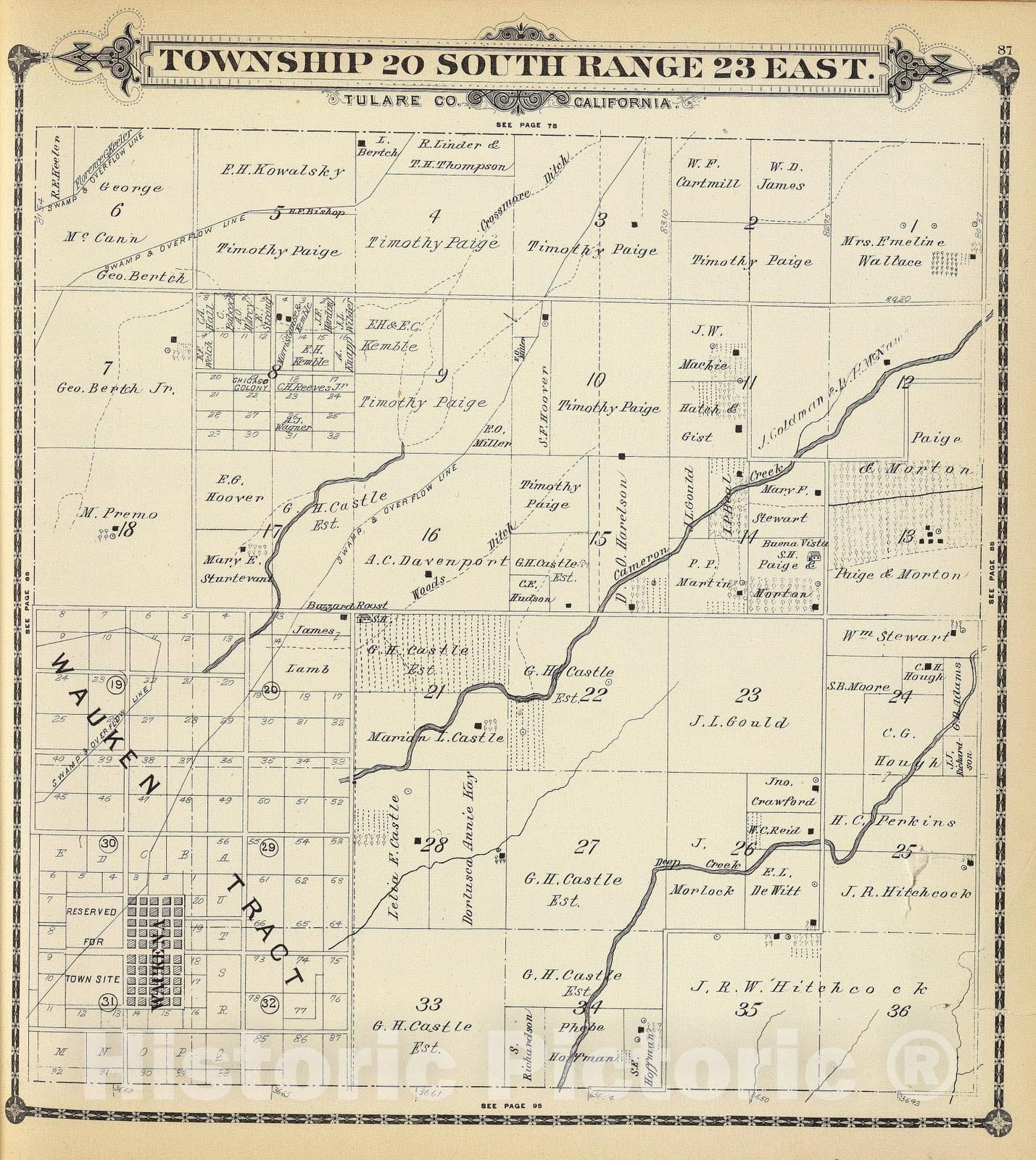 Historic Map : 1892 T.20S R.23E. - Vintage Wall Art