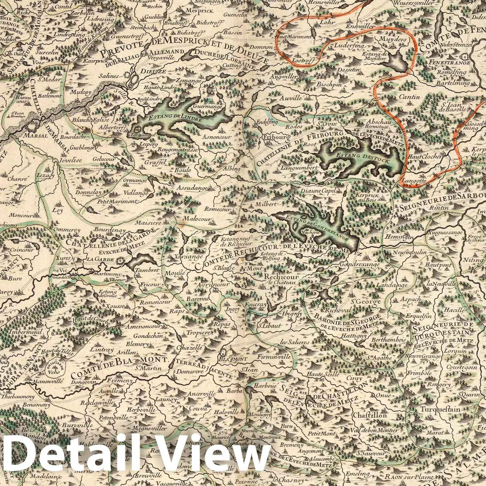 Historic Map : 1699 Le Toulois (northeastern sheet). - Vintage Wall Art