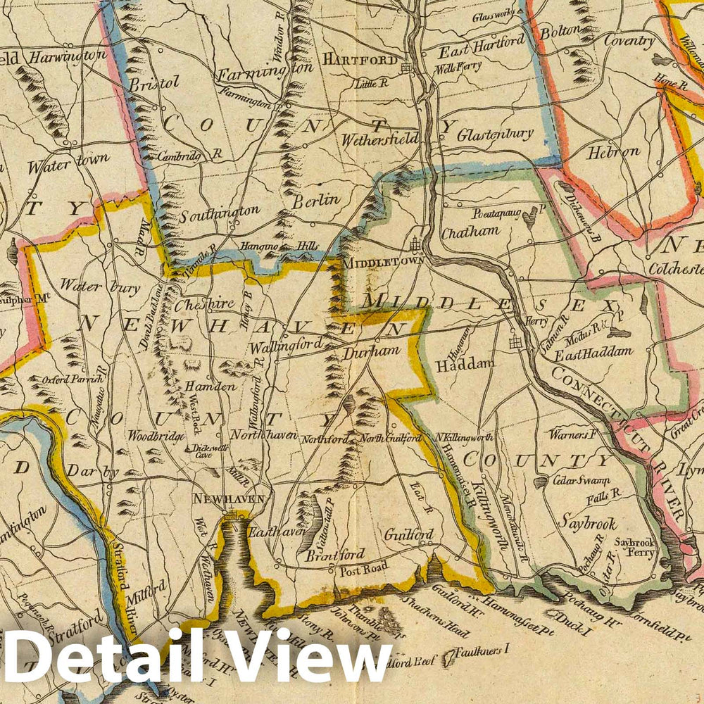 Historic Map : 1814 Connecticut : Vintage Wall Art