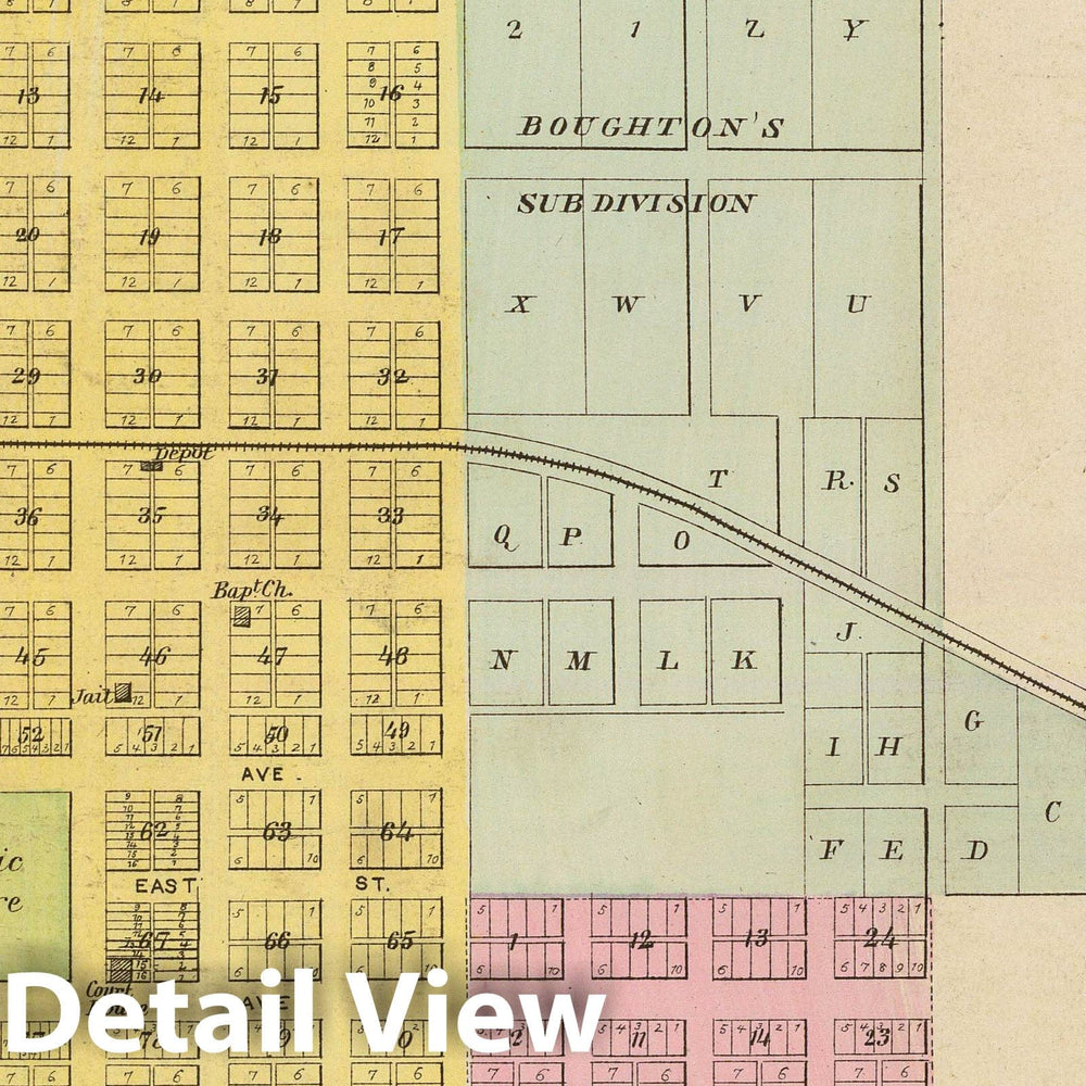 Historic Map : 1887 Iola, E. Geuda Springs, Torrance, Kellogg, New Salem. - Vintage Wall Art