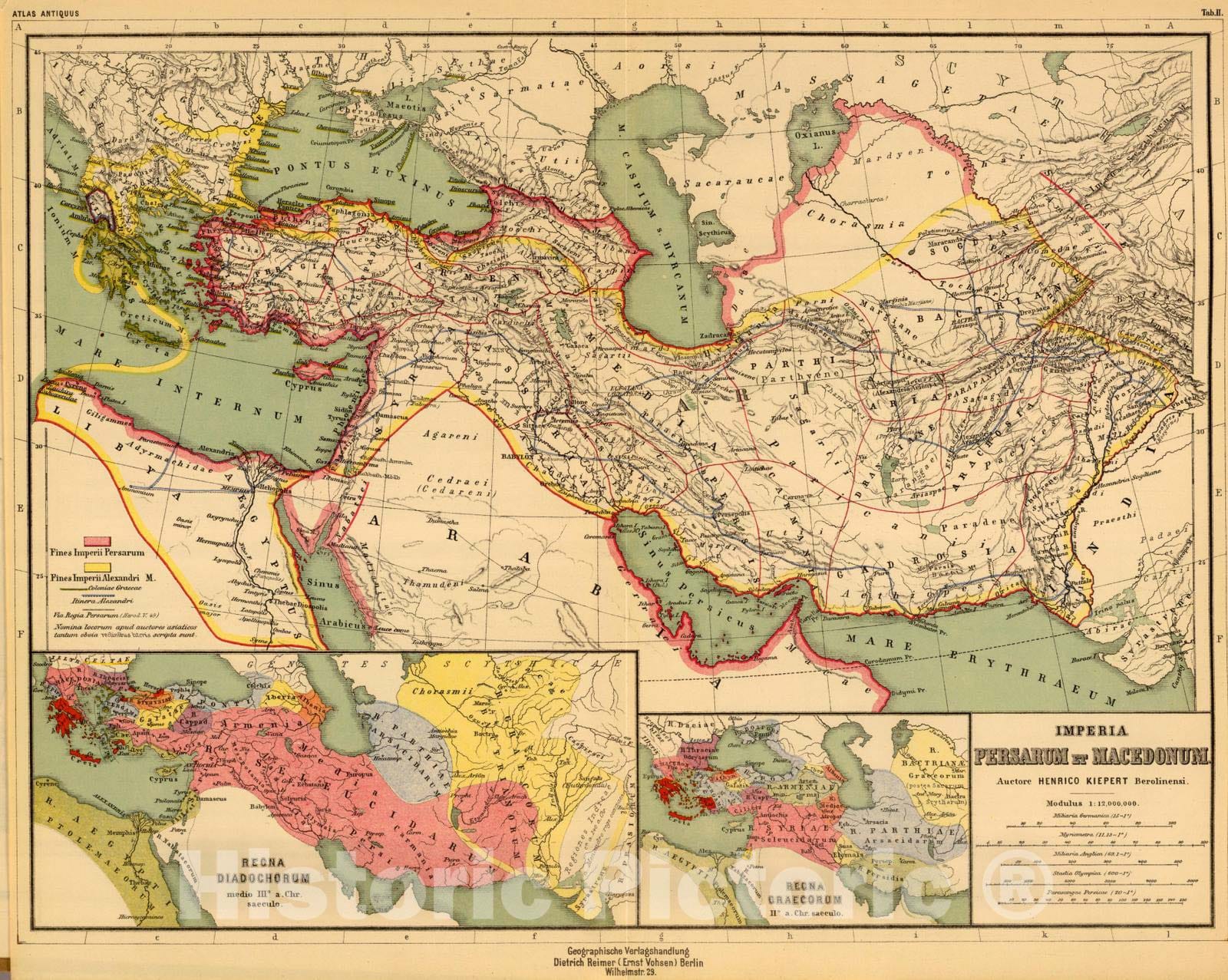 Historic Map : Classical Atlas - 1903 Imperia Persarum et Macedonum. - Vintage Wall Art