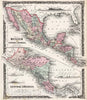 Historic Map : 1858 Mexico and Central America. - Vintage Wall Art