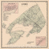 Historic Map : 1864 Lyme, Jefferson County, New York. Three Mile Bay. Wilcoxville. - Vintage Wall Art