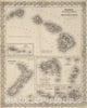 Historic Map : 1866 Hawaii. New Zealand. Fiji. Tonga. Samoa. Society Islands. Marquesas. Galapagos Islands - Vintage Wall Art