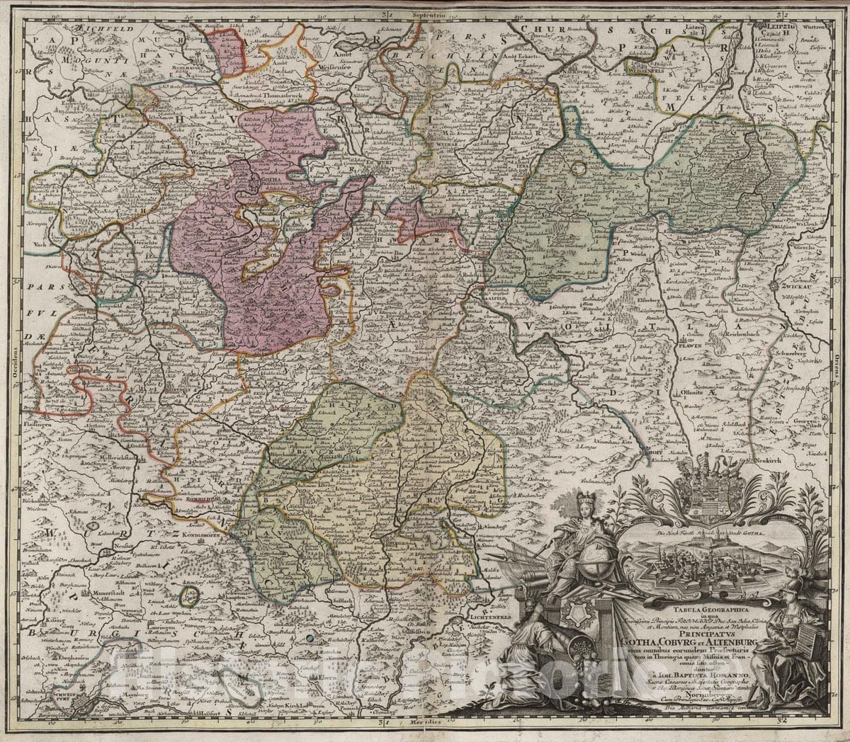 Historic Wall Map : Germany, 1788 Principatus Gotha, Coburg et Altenburg. , Vintage Wall Art