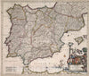 Historic Map : Spain, Iberian Peninsula 1682 Accuratis sima Totius Regni Hispaniae Tabula. , Vintage Wall Art
